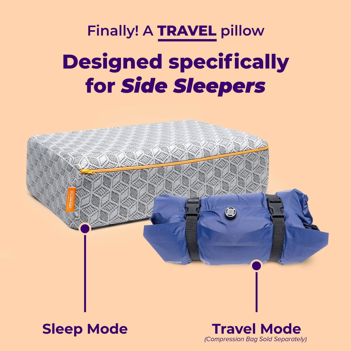 Onenes Compact Side Sleeper Travel Pillow